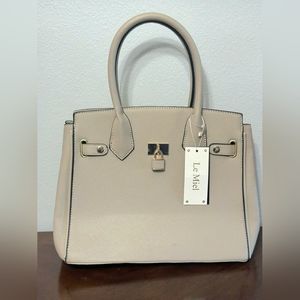 NWT Le Miel Vegan Leather Tote Bag Clutch Tan